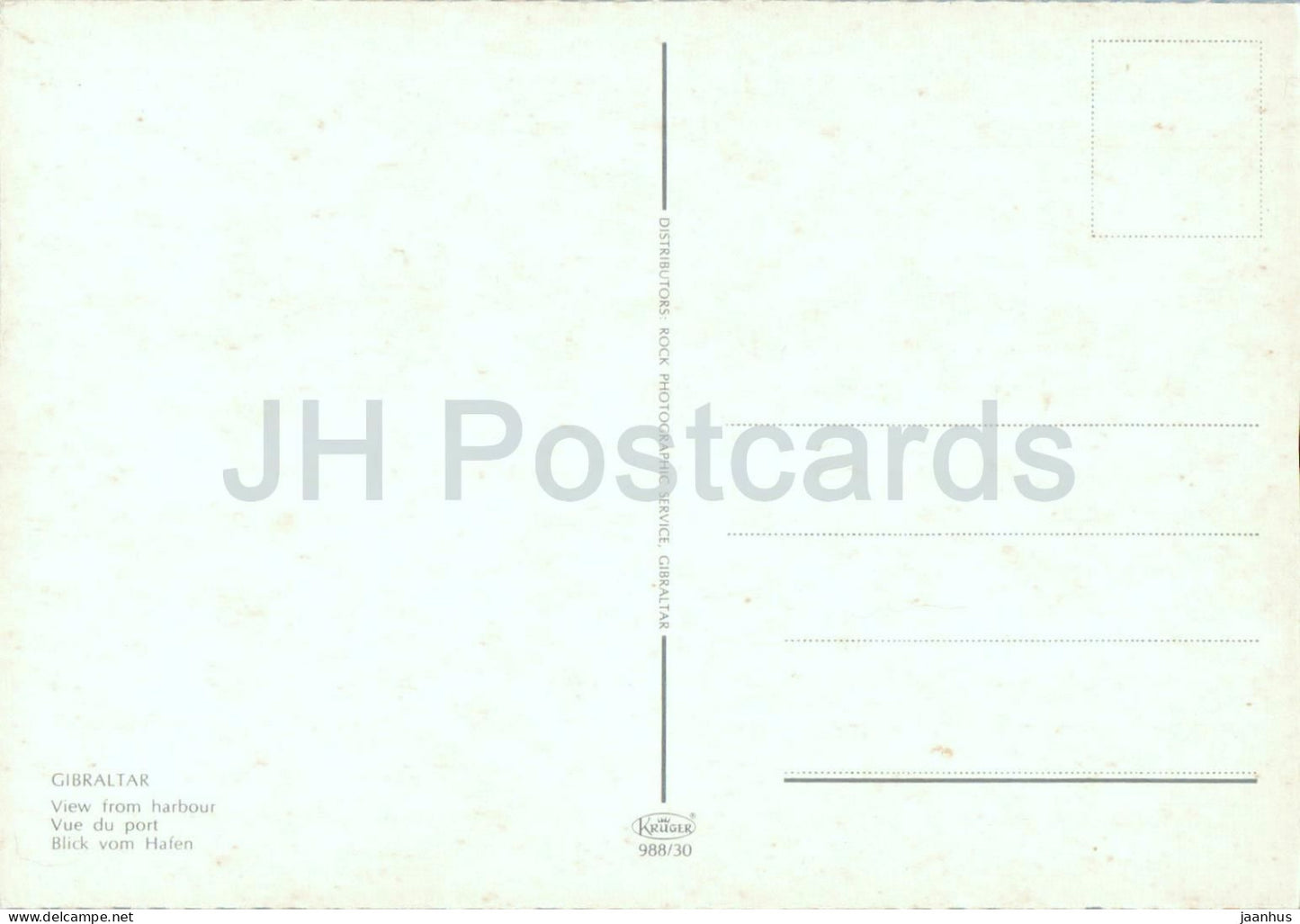 Gibraltar - View from Harbour - 988/30 - Gibraltar - unused