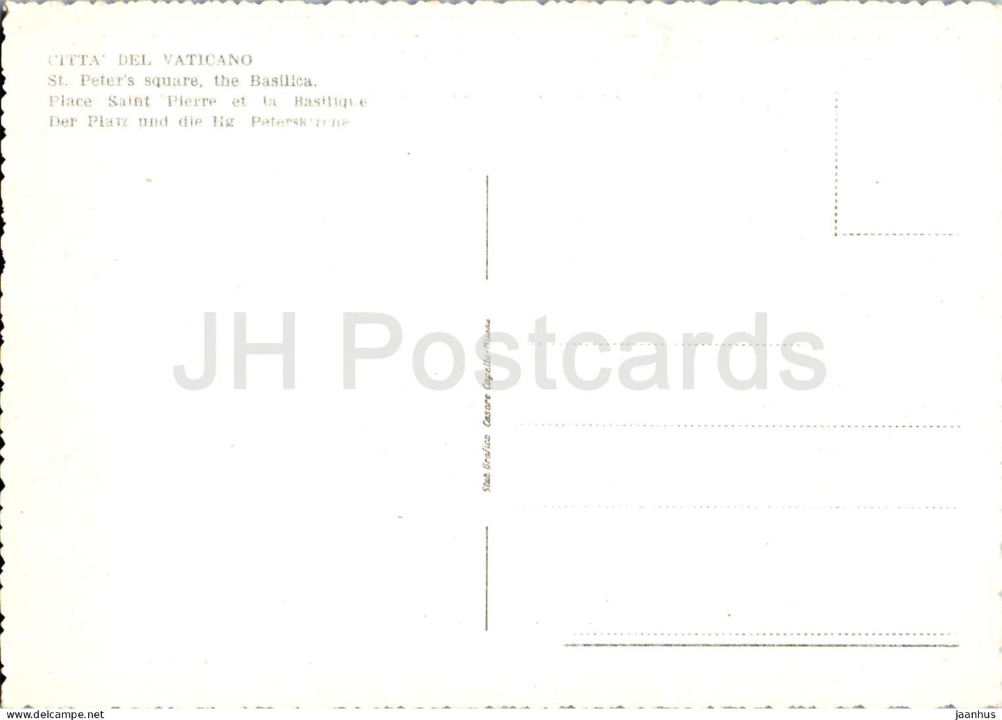 Roma - Rome - Piazza San Pietro - la Basilica - Vatican - Basilica - cathedral - 1 - old postcard - Italy - unused