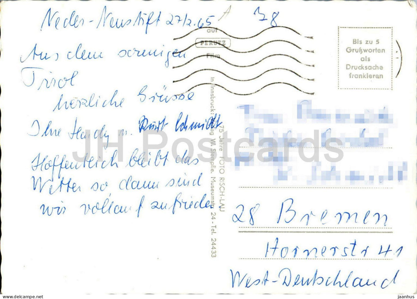 Wintergrusse aus dem Stubaital - Medraz - Mieders - Neustift - Fulpmes - Alps - multiview - 3301 - 1965 - Austria - used