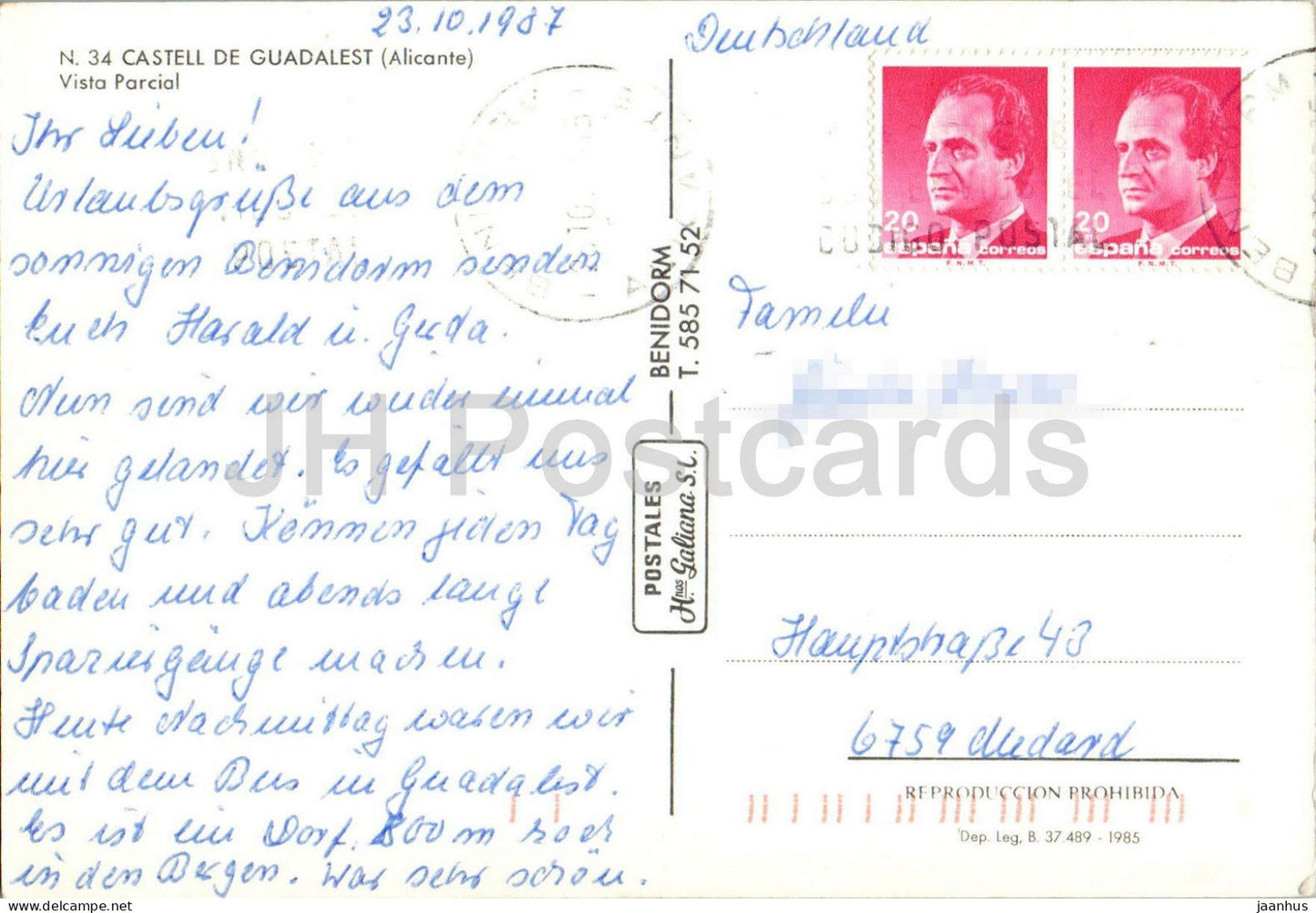 Castell De Guadalest - Alicante - Vista Parcial - Burg von Guadalest Teilansicht - Berge 34 - 1987 - Spanien - gebraucht
