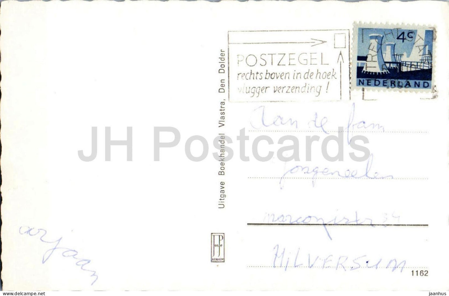 Den Dolder - Pleineslaan - street view - houses - car - 1162 - old postcard - 1949 - Netherlands - used
