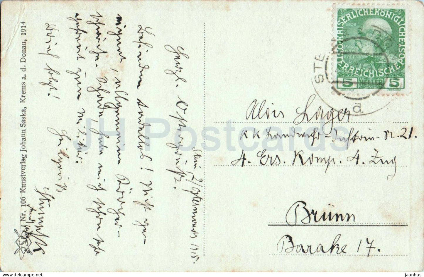 Stein a. d. Donau - town view - old postcard - 1915 - Austria - used