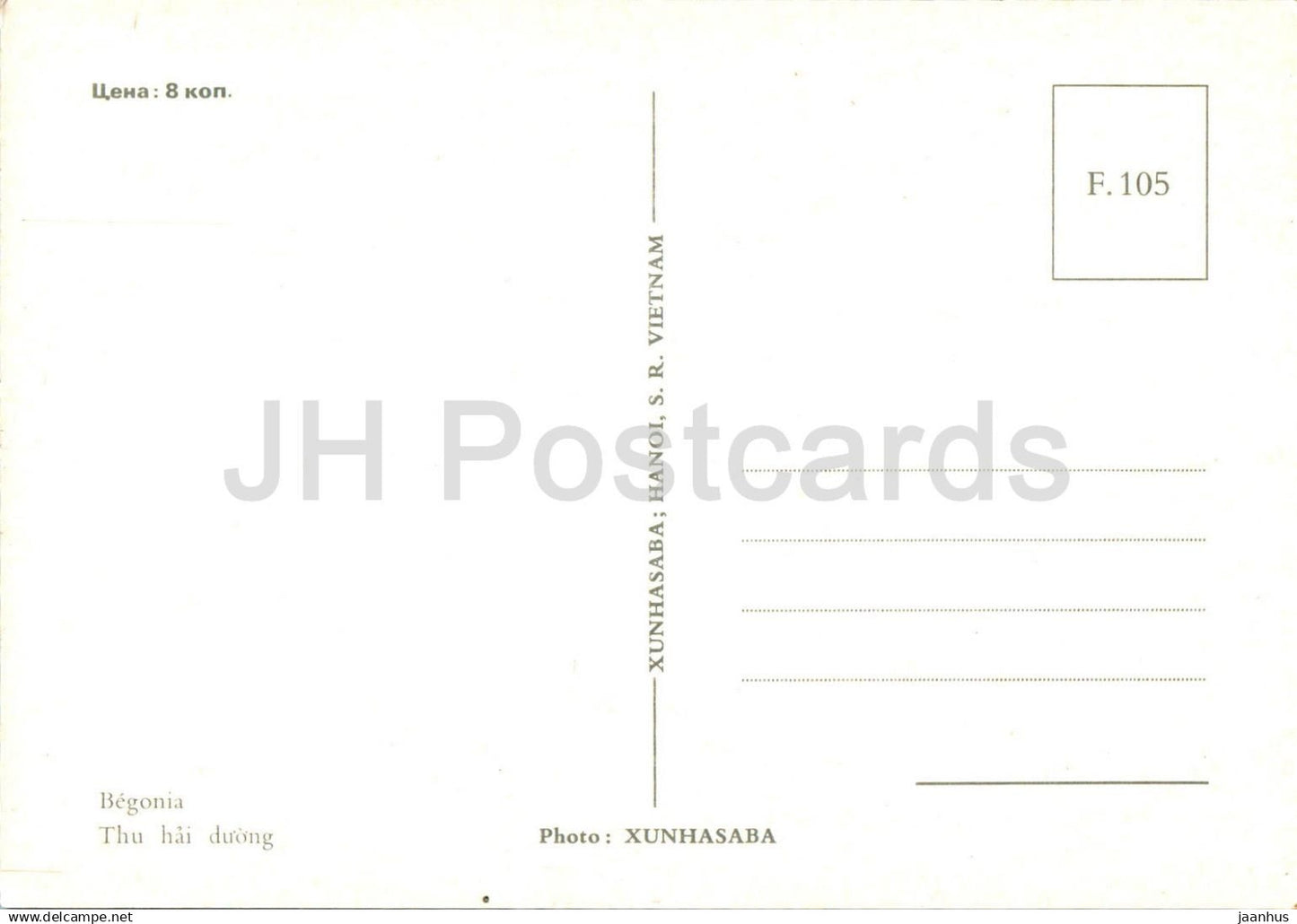 Red Begonia - flowers - F 105 - Vietnam - unused