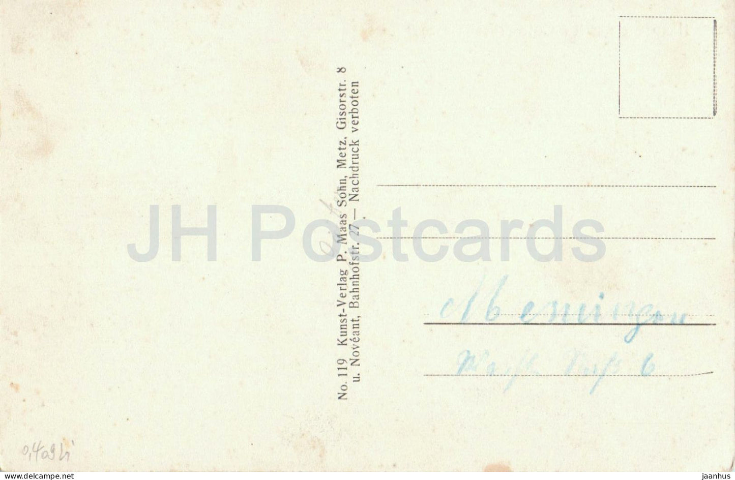 Hanoville sur les Cotes - Village street with church - rural Lorraine - 119 - old postcard - France - used