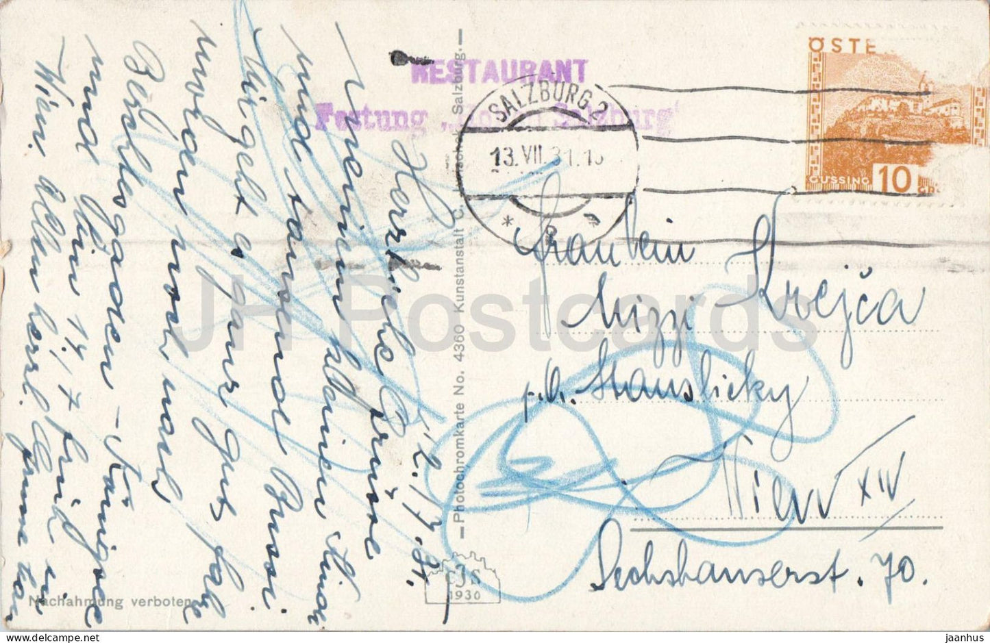 Salzburg - Die Altstadt - Old Town - old postcard - 1931 - Austria - used