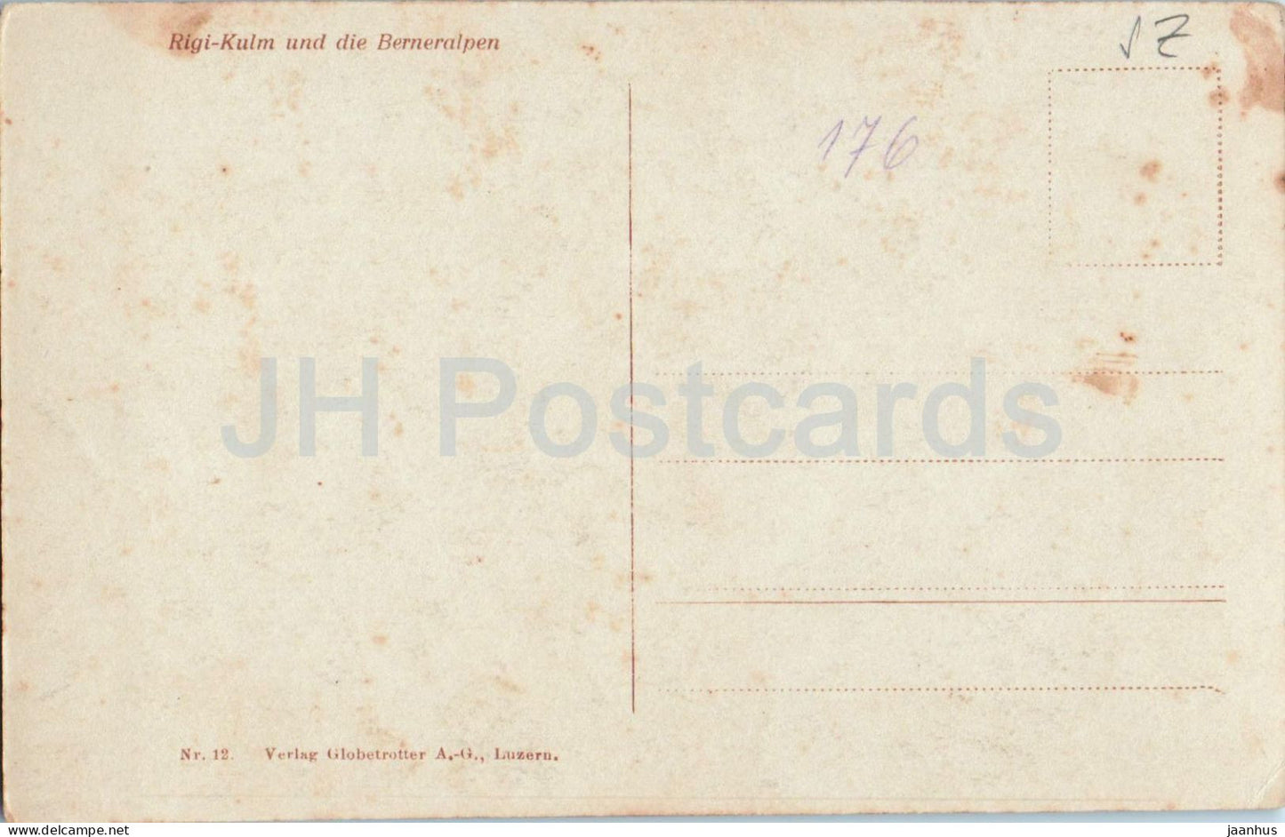 Rigi Kulm und die Berneralpen - montagnes - 12 - carte postale ancienne - Suisse - inutilisée