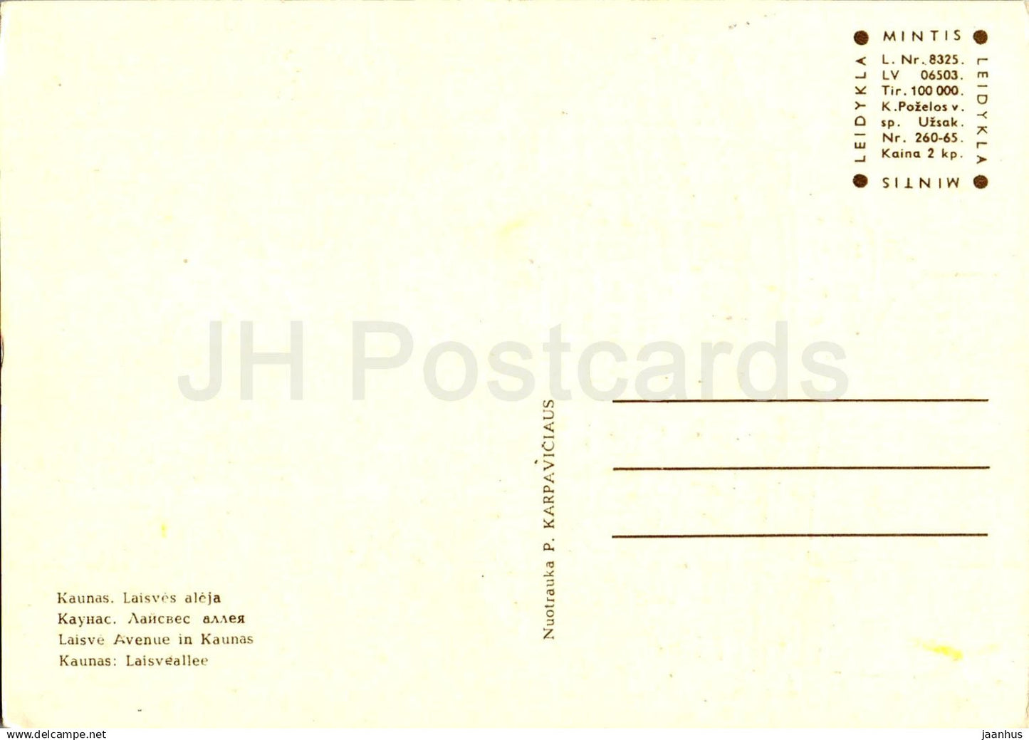 Kaunas - Avenue - Litauen UdSSR - unbenutzt