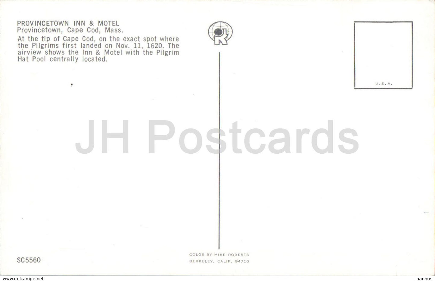 Provincetown Inn & Motel – Luftaufnahme Cape Cod Motel – 1970er Jahre – USA – unbenutzt