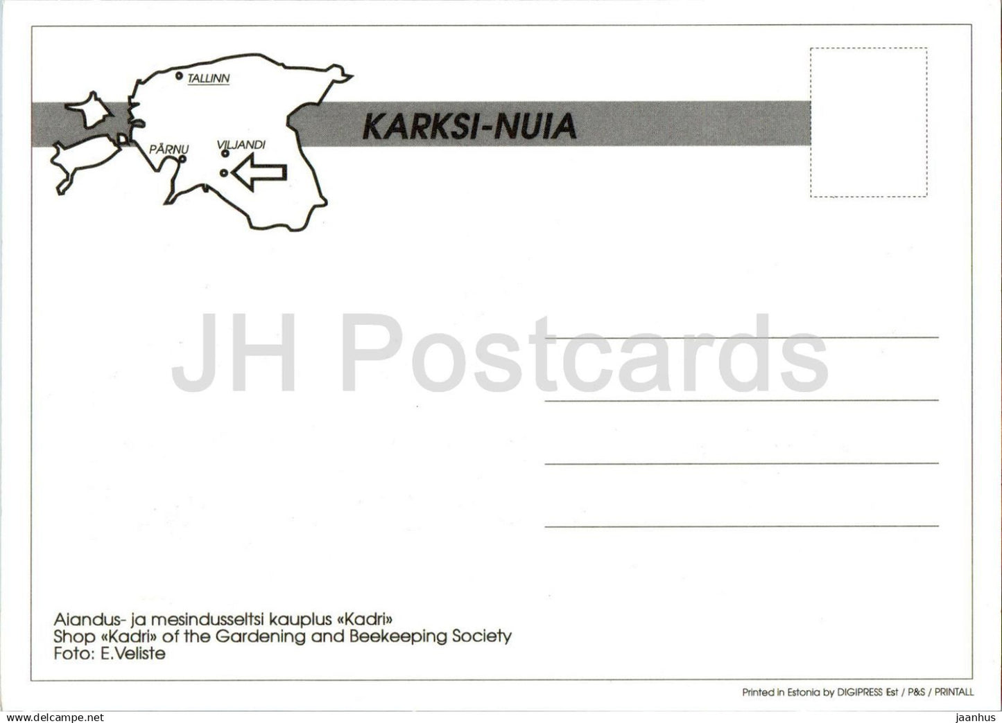 Karksi-Nuia - Boutique Kadri de la Société de jardinage et d'apiculture - Années 2000 - Estonie - inutilisé