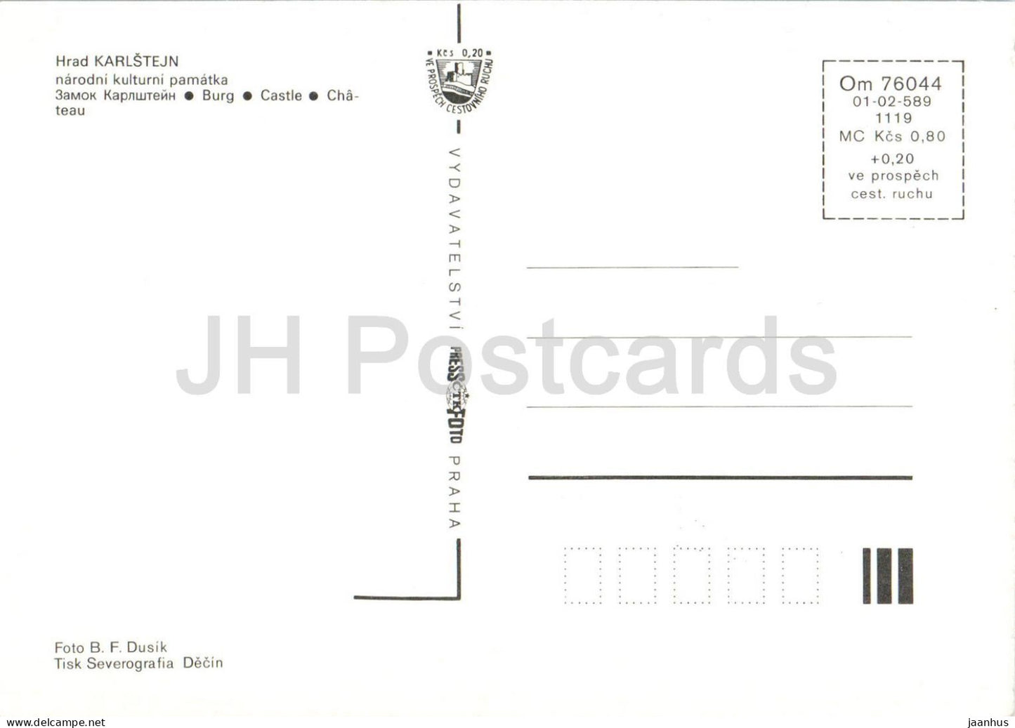 Hrad Karlstejn - narodni kulturni pamatka - Karlstejn Castle - Czech Republic - Czechoslovakia - unused