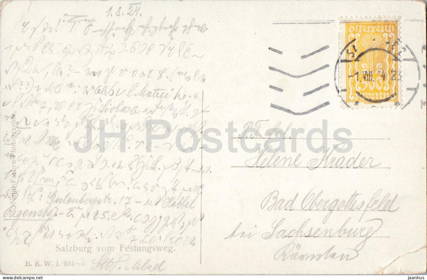 Salzburg vom Festungsweg - 924 - old postcard - 1924 - Austria - used