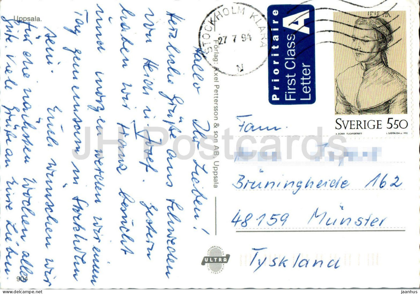 Halsning fran Uppsala - Kyrkan - Universitetet - Slottet - église - palais - multiview - 904 - 1994 - Suède - utilisé