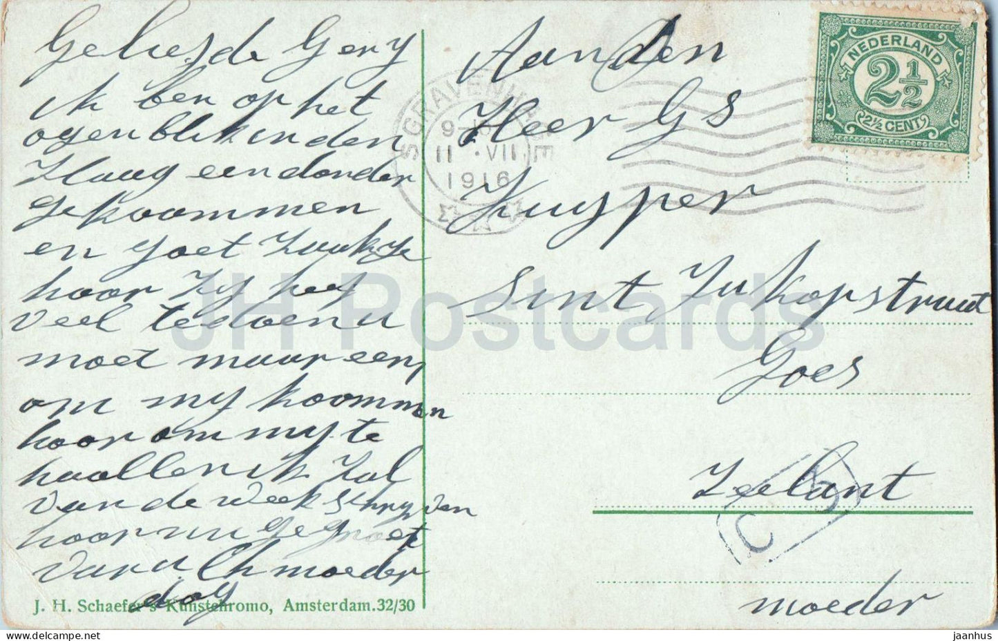 Scheveningen - Boulevard bij Kurhaus - horse carriage - seaside promenade - old postcard - 1916 - Netherlands - used