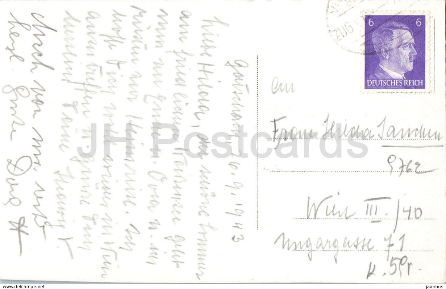 Weissensee - lake - valley - panorama - mountains - old postcard - 1943 - Austria - used