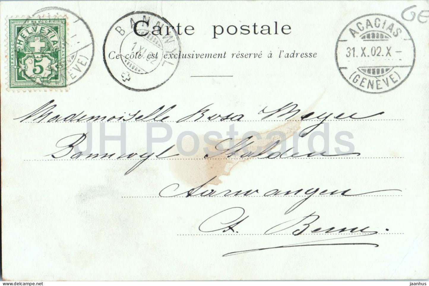 Genève - et le Monument Brunswick - 71 - carte postale ancienne - 1902 - Suisse - utilisée