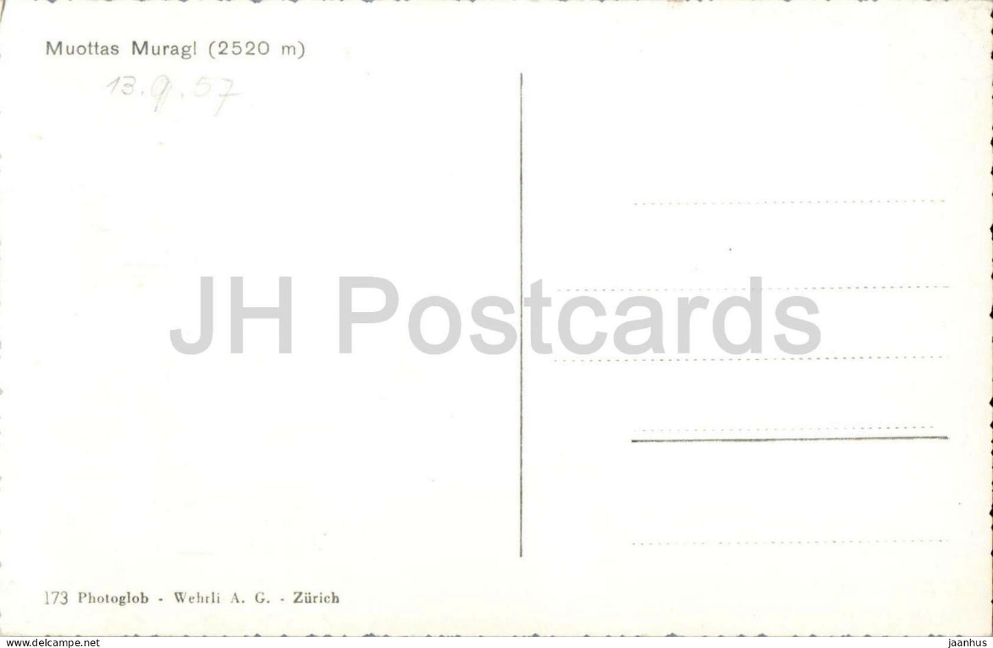 Muottas Muragl 2520 m - Engadin - Piz Rosatsch - mountains - alpine panorama - 173 - old postcard - Switzerland - unused