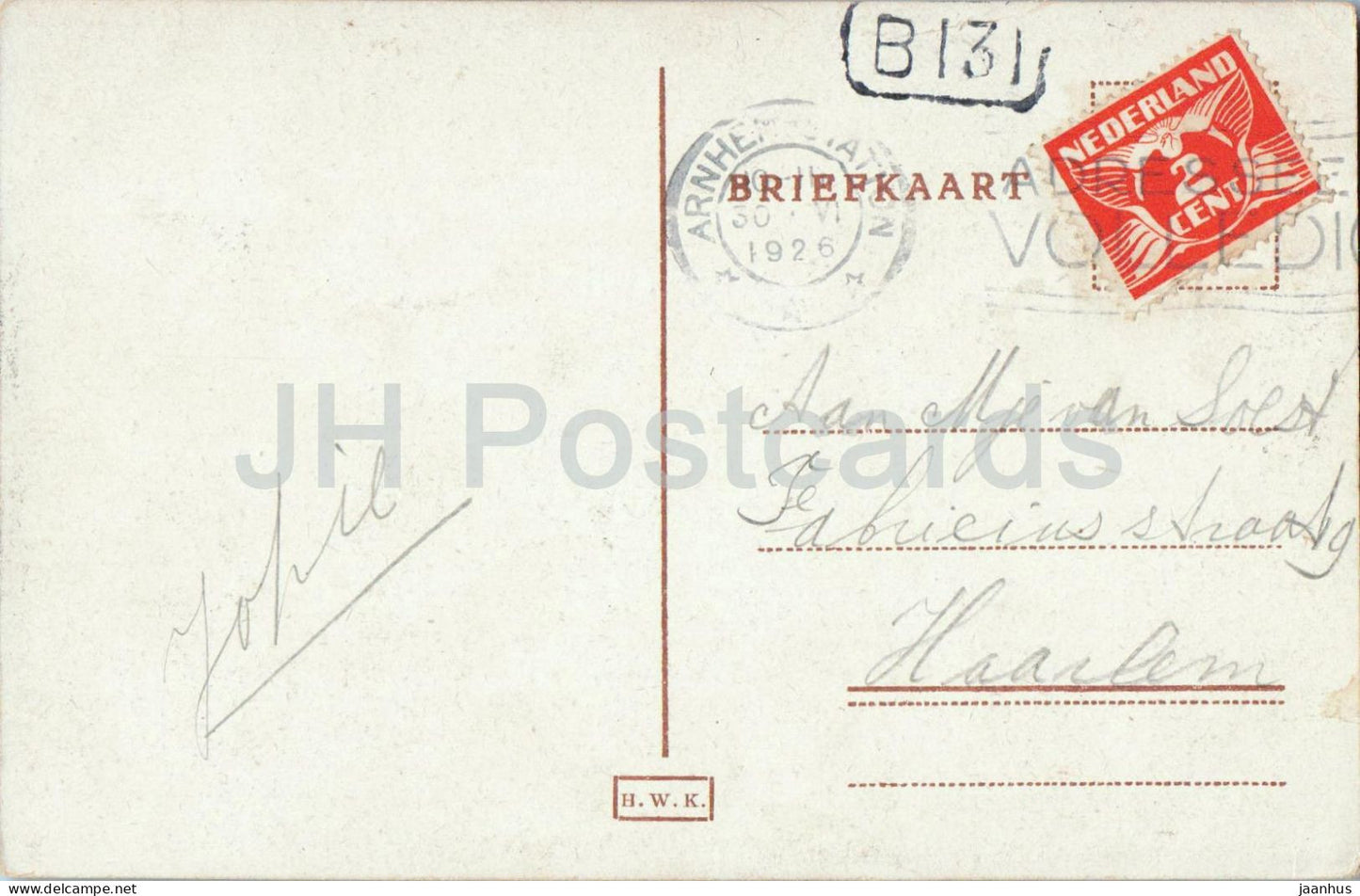 Arnhem - Kettingbrug Rozendaal - Chain Bridge - old postcard - 1926 - Netherlands - used