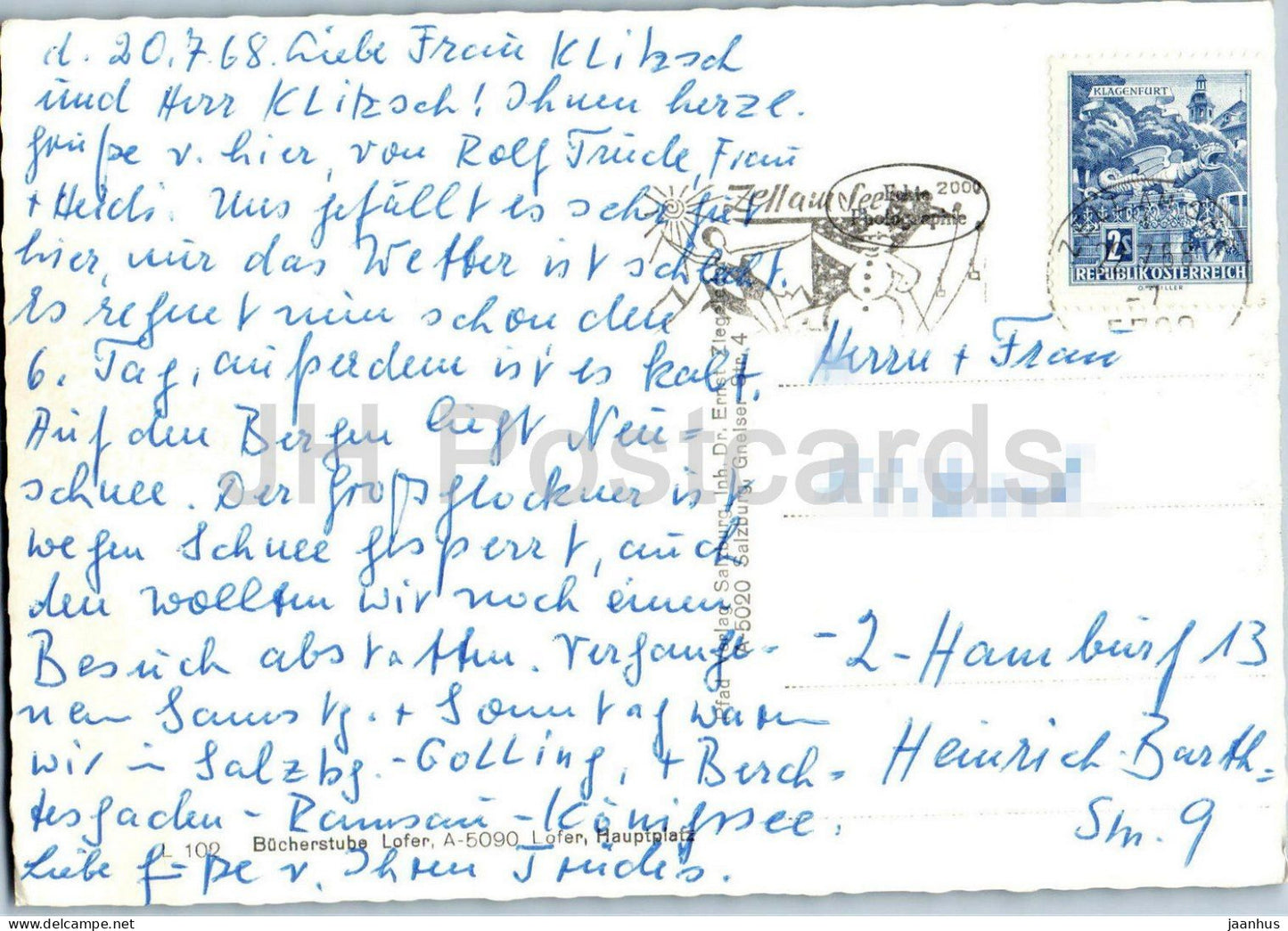 Sommerfrische Lofer mit den Loferer Steinbergen - village church alpine town - mountains - 122 - 1968 - Austria - used