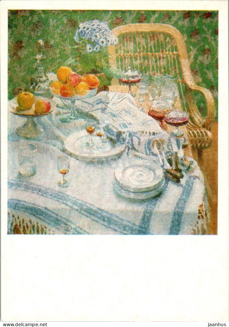 painting by I. Grabar - Untidy desk - Russian art - 1979 - Russia USSR - unused - JH Postcards