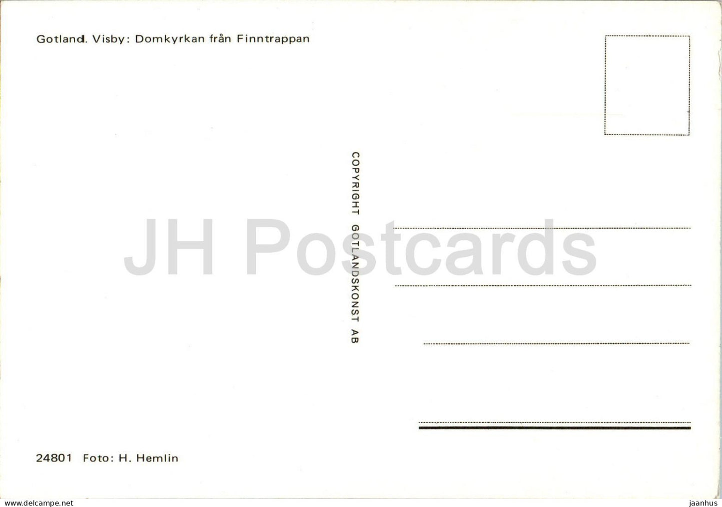 Visby - Domkyrkan fran Finntrappan - Gotland - cathedral - 24801 - Sweden - unused