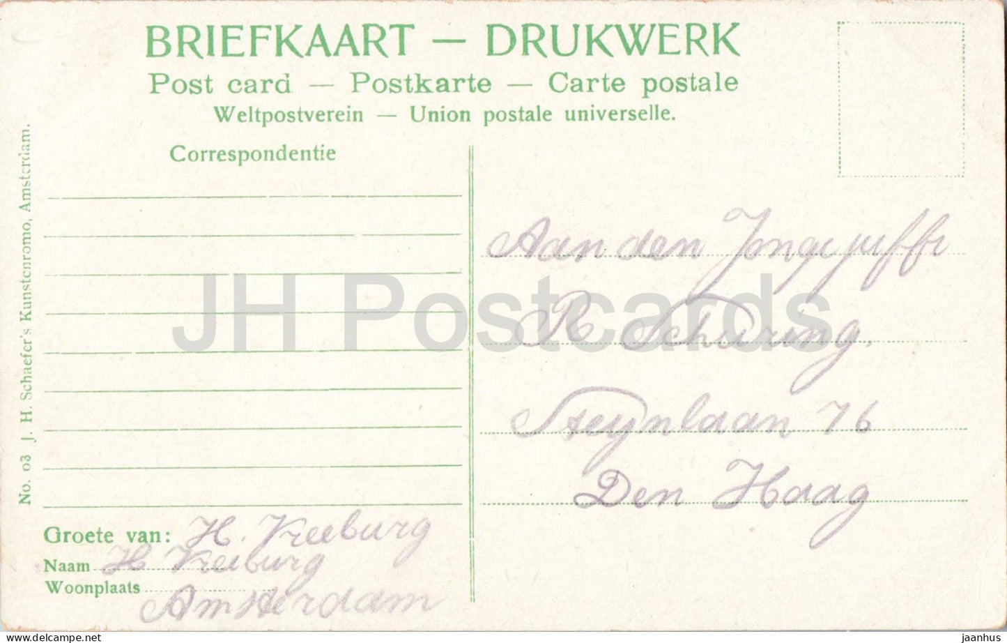 Zaandam - Czaar Peter Huisje - Maison de Pierre le Grand - musée - 03 - carte postale ancienne - Pays-Bas - utilisé