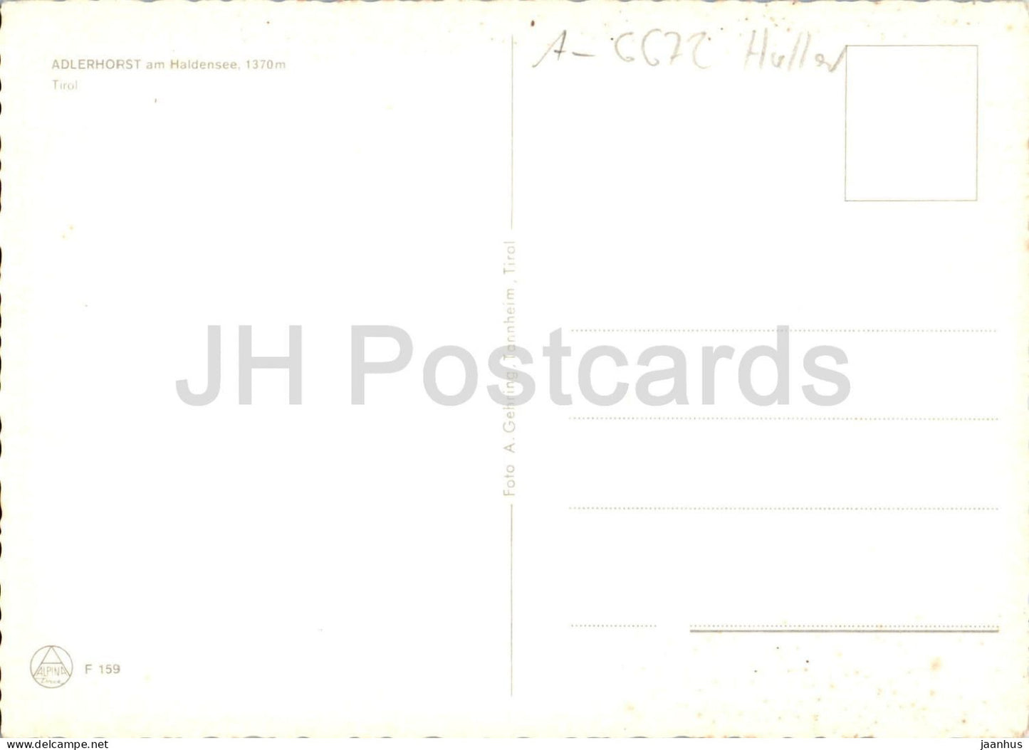 Adlerhorst am Haldensee 1370 m - alpine inn - eagle - bird - mountain lake - multiview - F 159 - Austria - unused