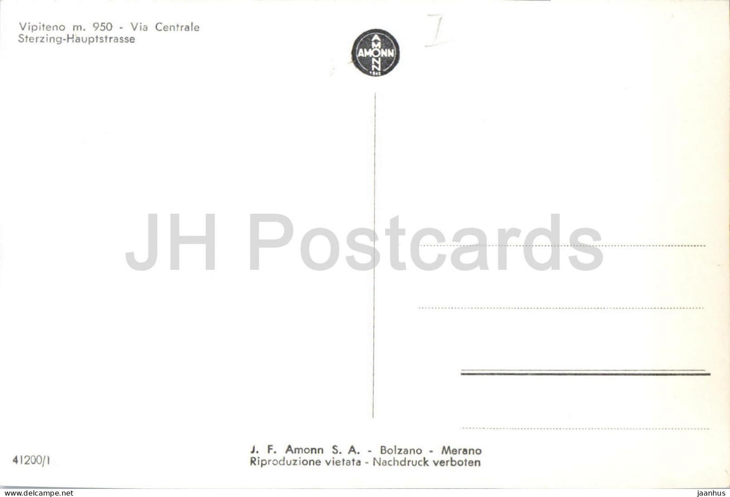 Vipiteno 950 m - Via Centrale - rue principale - J. Gschliesser - Tapissier - 41200/1 - Italie - neuf