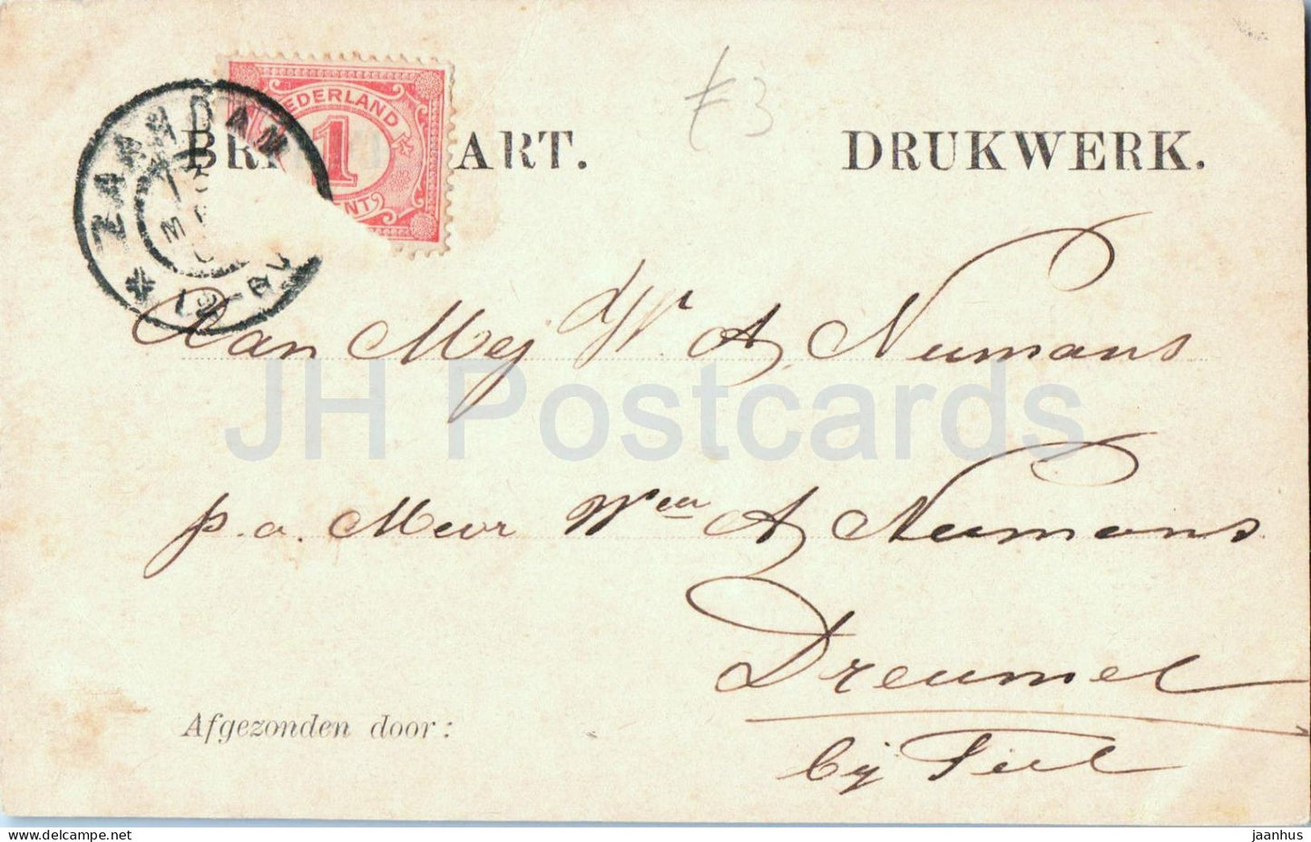 Zaandam - Volkspark - gezicht op den Vijver - People’s Park - Pond - old postcard - Netherlands - used