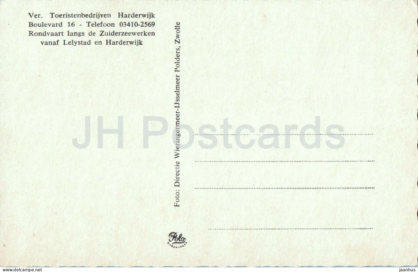 Zuiderzeewerken Das Aufschütten des Deichs - Arbeit - Deichbauarbeiter Meer - alte Postkarte - Niederlande - unbenutzt
