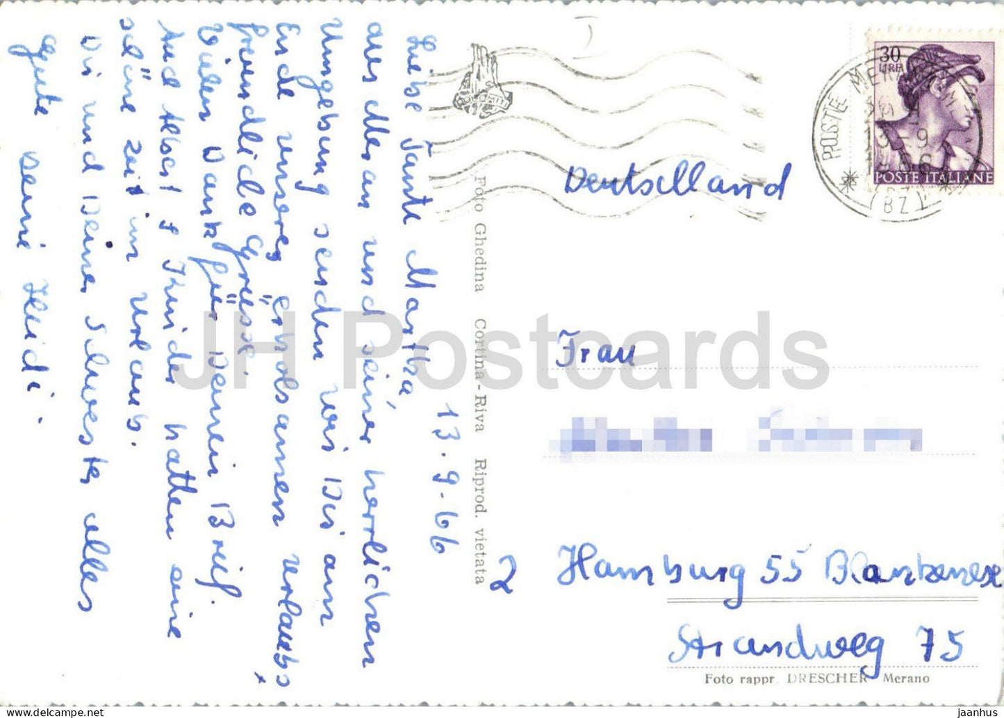 Meran 311 m – Richtung Mendel – Meran gegen Mendel – Alpen – Gebirge – 100-48 – 1966 – Italien – gebraucht