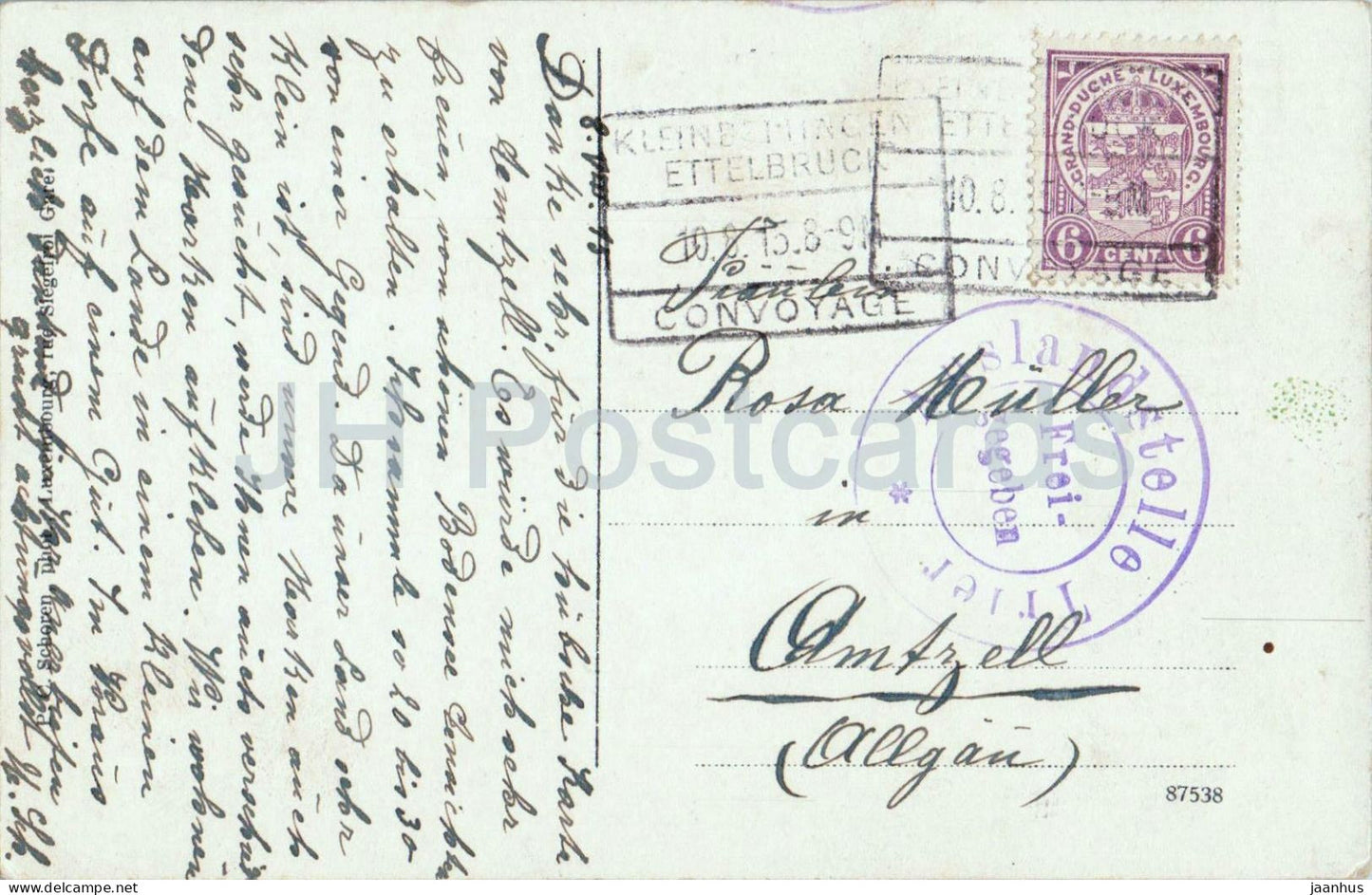 Luxemburg Le Faubourg du Grund et Ville Haute - Les Rochers du Bock - Alte Feldpost-Postkarte - 1910 - Luxemburg - gebraucht