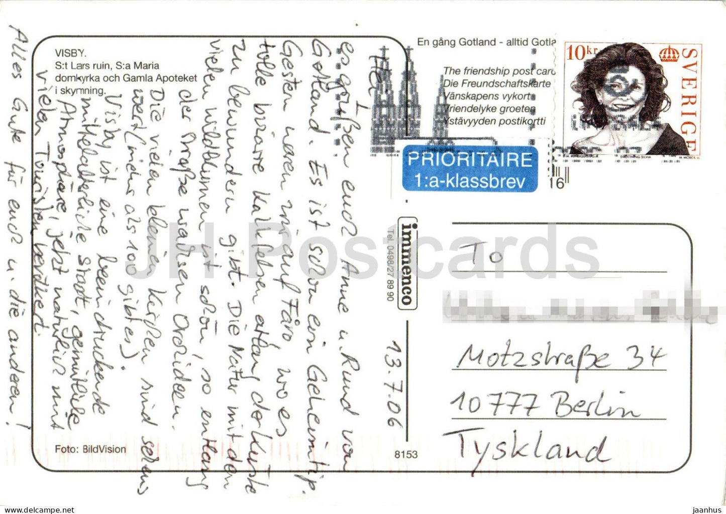 Visby - St. Lars Ruine - St. Maria Domkyrka - Gamla Apoteket - Gotland - Kathedrale - 8153 - 2006 - Schweden - gebraucht