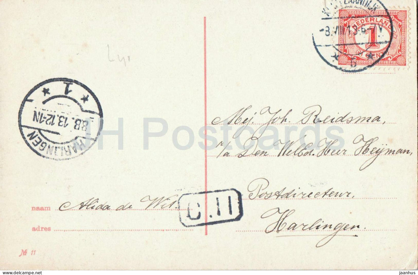 Zaandam - Czaar Peter Huis - Maison de Pierre le Grand - musée - carte postale ancienne - 1913 - Pays-Bas - utilisé