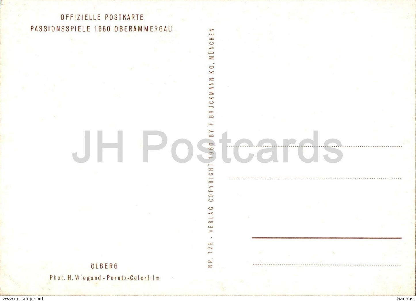 Oberammergau Passion Play - Passionspiele 1960 - Olberg - Mount of Olives - Olberg - 1960 - Germany - unused