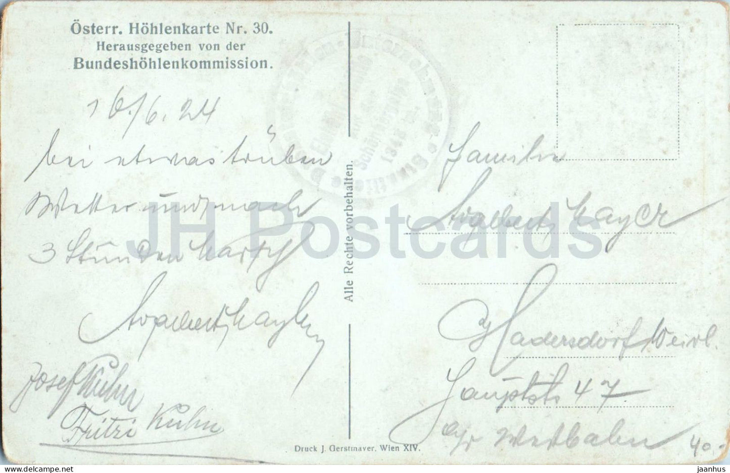 Eishohlenhutte auf der Schonbergalpe im Dachsteinhohlenpark bei Obertraun - 30 - old postcard - 1924 - Austria - used