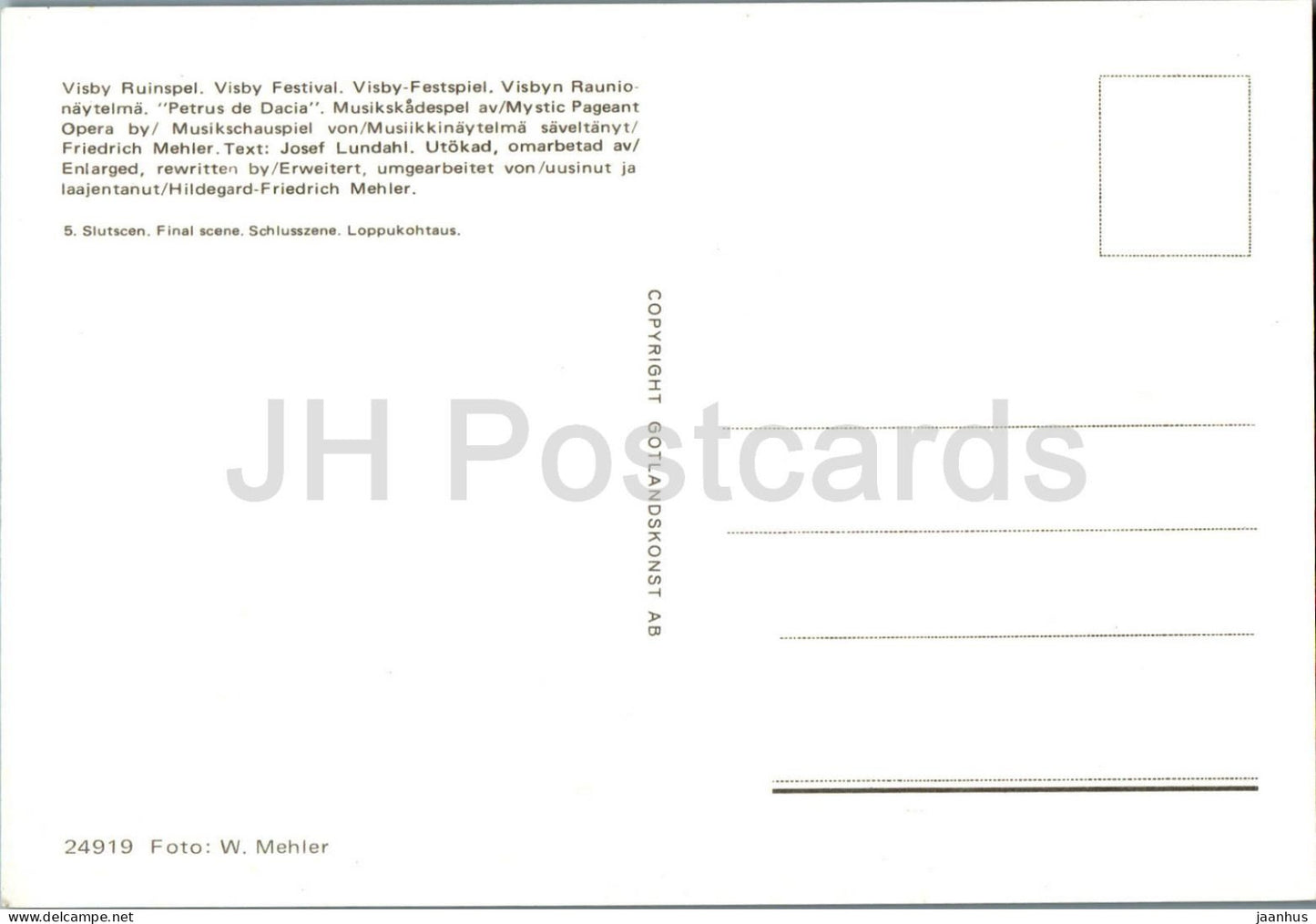 Visby Ruinspel - Visby Festival - Mystic Pageant Opera - Final Scene - 24919 - Sweden - unused