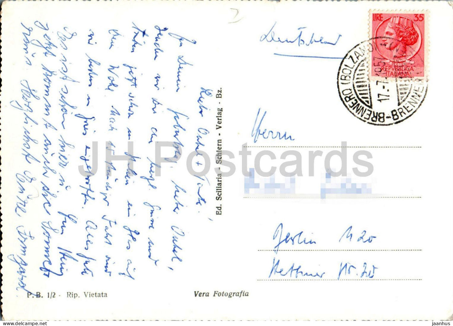 Brennerpass 1372 m – Brennerpass – Berge – Eisenbahn – Alpen – Multiansicht – alte Postkarte – 1957 – Italien – gebraucht