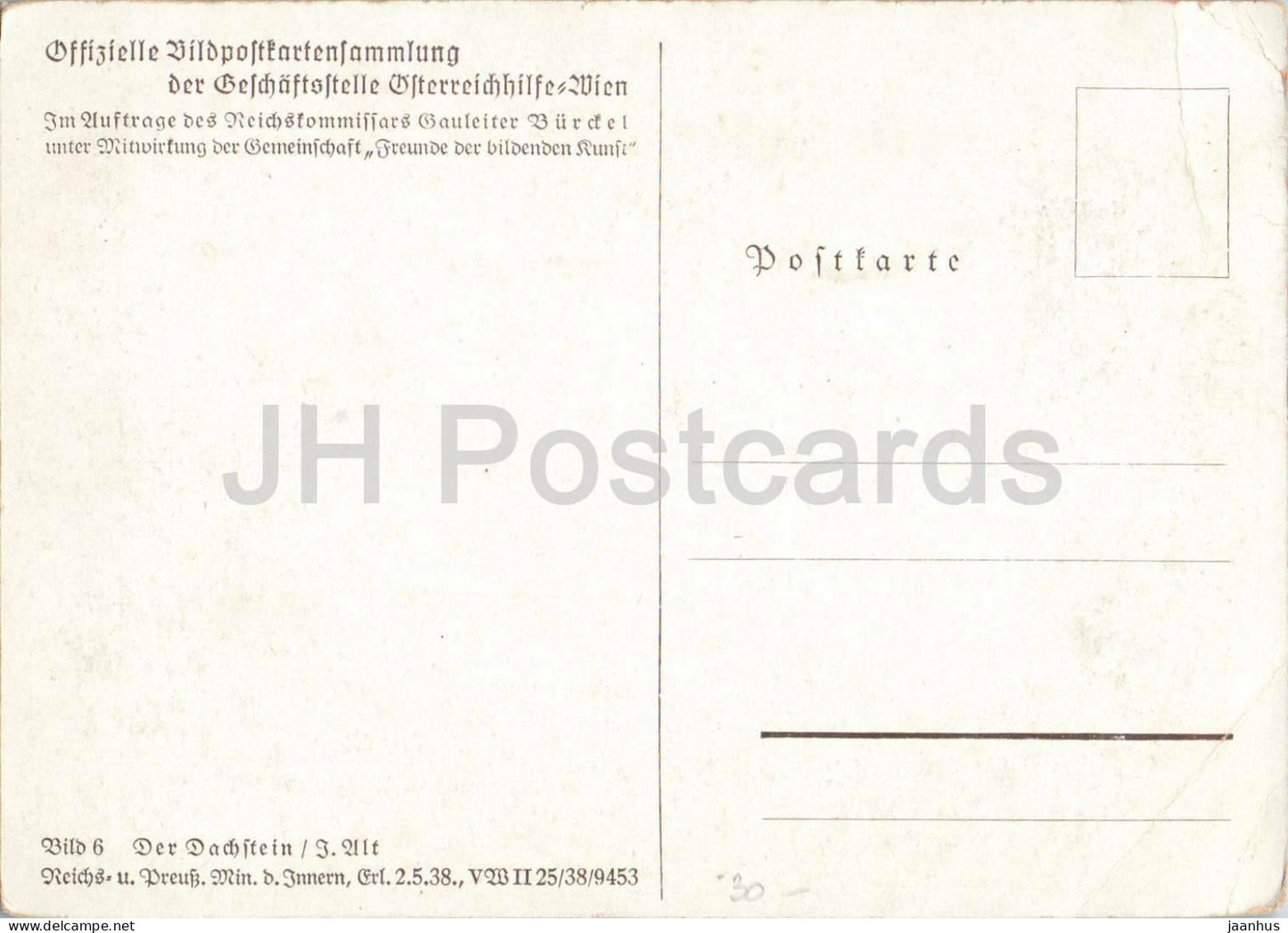 Der Dachstein by J. Alt - Osterreichhilfe Wien - illustration - old postcard - 1938 - Austria - unused