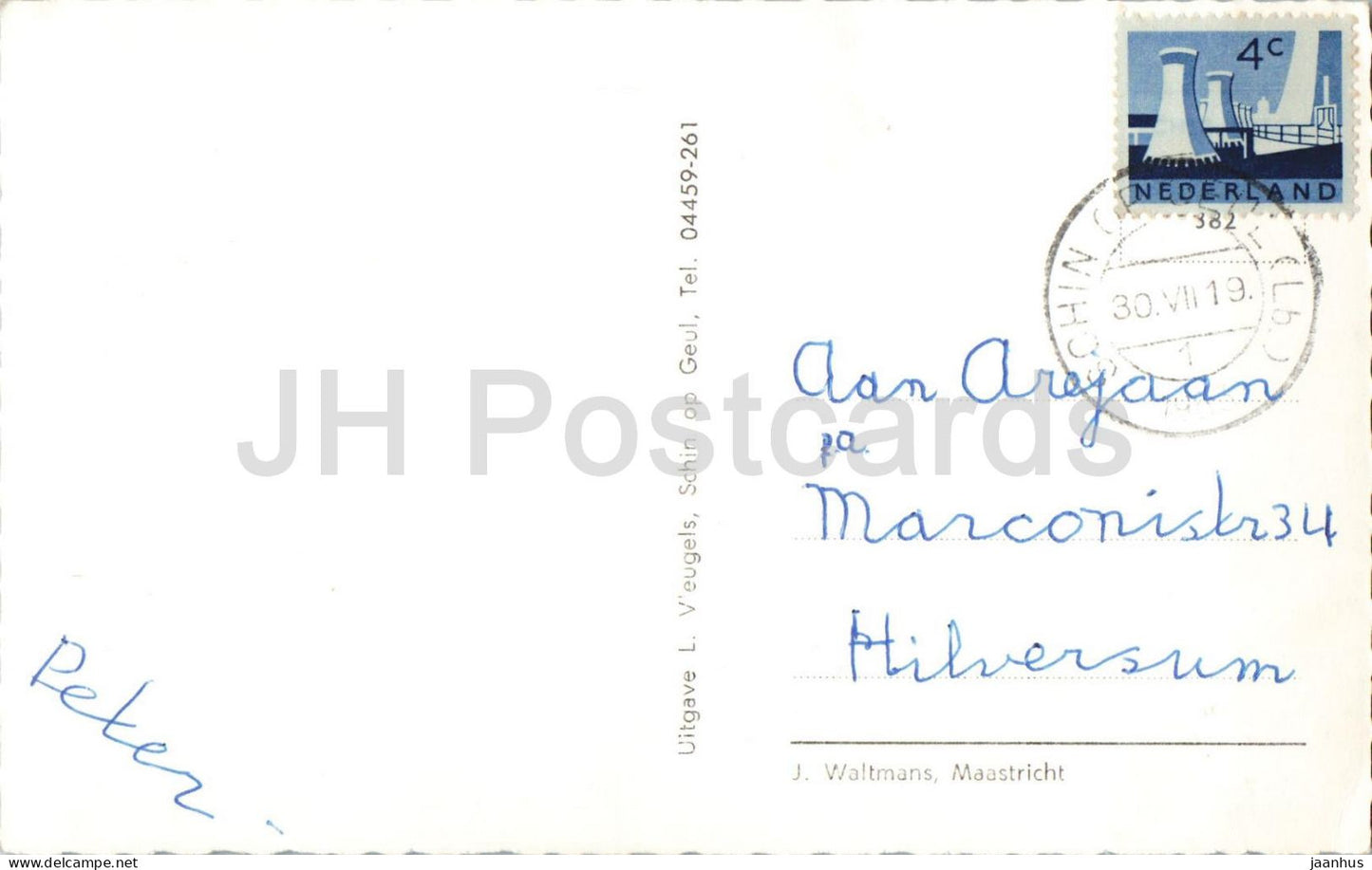 Schin op Geul Aan de Geul – Fluss – Dorf Flusslandschaft – alte Postkarte – Niederlande – gebraucht