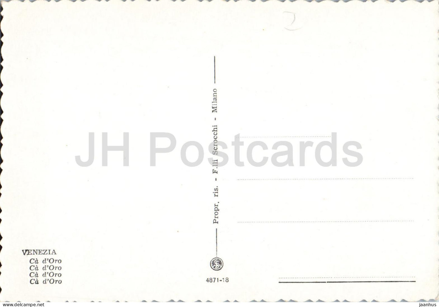 Venedig – Ca’ d’Oro – Venedig – Palast Ca’ d’Oro – Gondel – Canal Grande – 4871-18 – alte Postkarte – Italien – unbenutzt