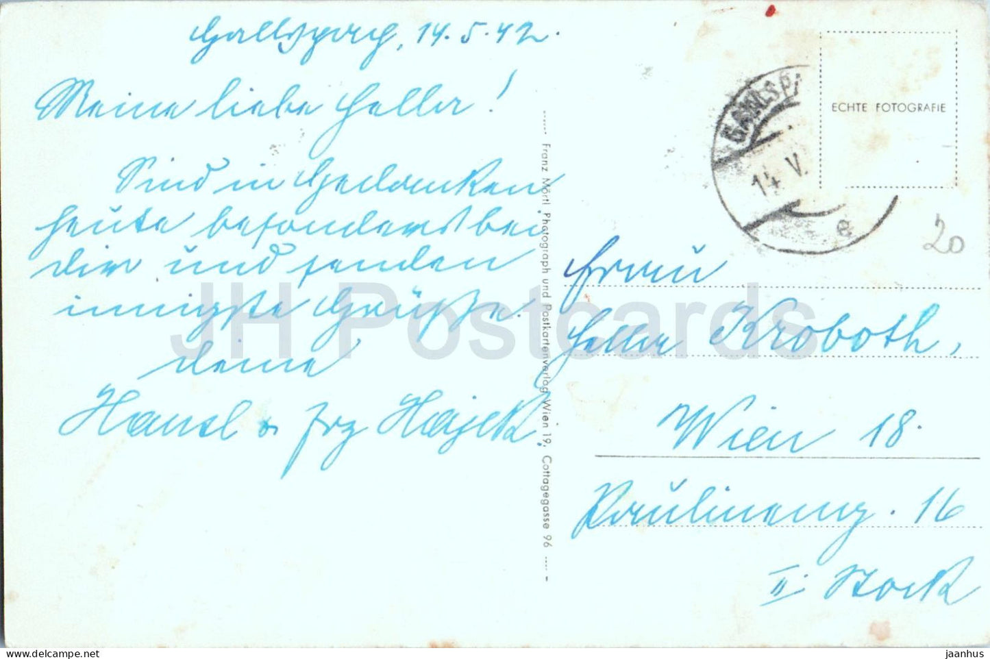 Gallspach Schloss - Château - 8715 - carte postale ancienne - 1942 - Autriche - utilisée