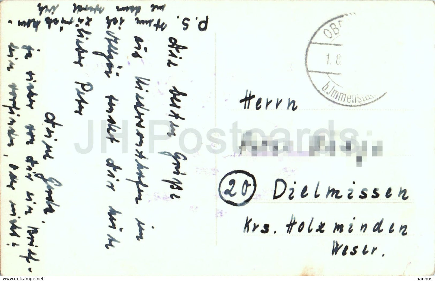 Niedersonthofen Allgau - village church cows alpine panorama - Alps mountains - photo - old postcard - Germany - used