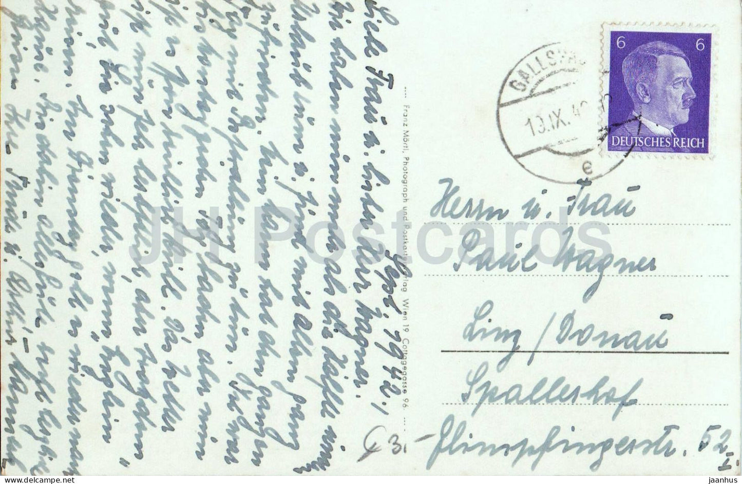 Gallspach - Schloss u. Institut Zeileis - Château et Institut Zeileis - 4074 - carte postale ancienne - 1940 - Autriche - oblitéré