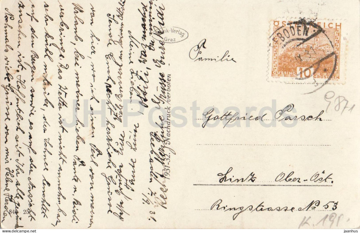 Seeboden am Millstattersee - Karnten - lake - village - mountains - 848-25 - 1931 - Austria - used