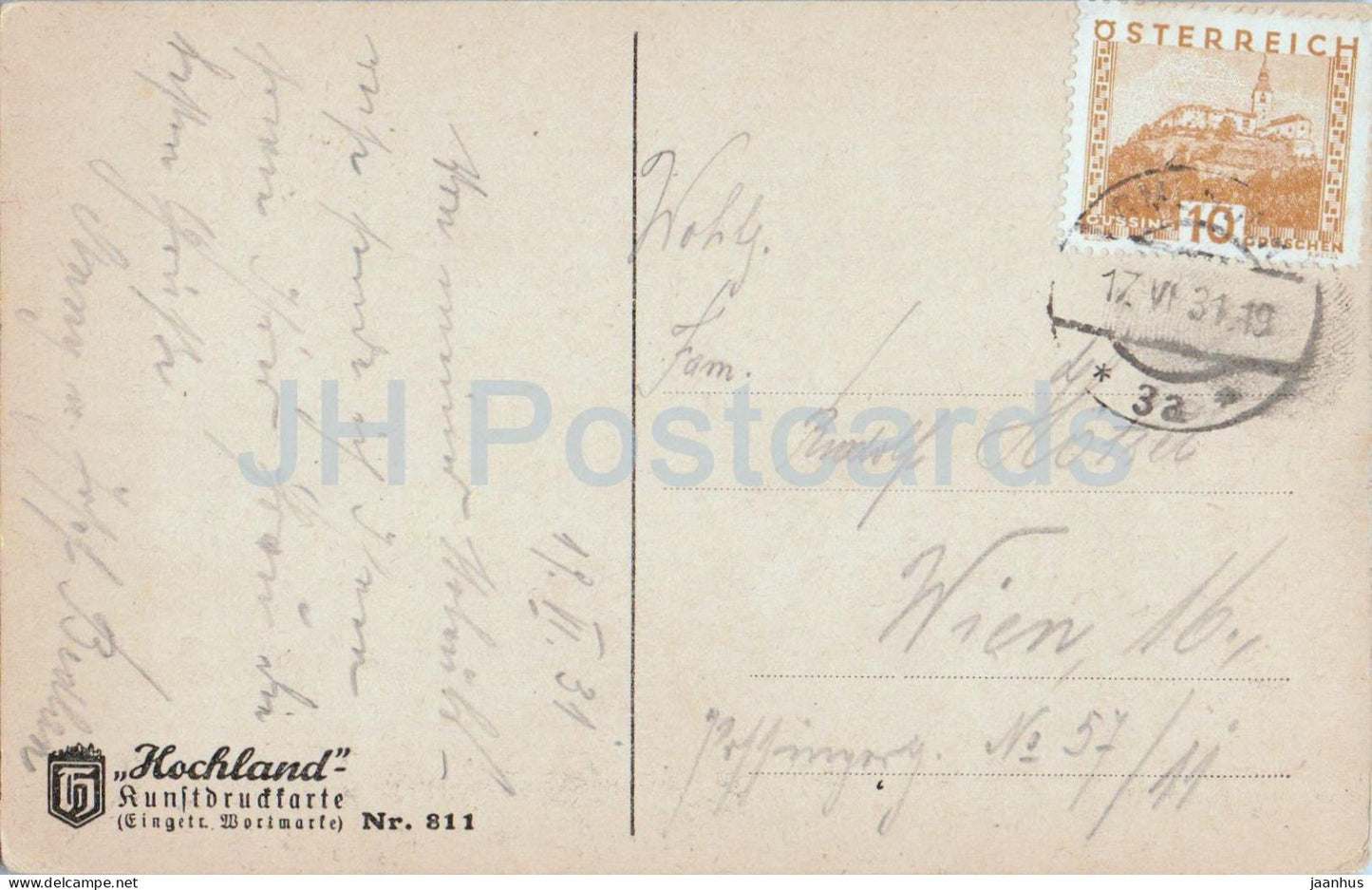 Salzkammergut - Gmunden - Schloss Ort - Burg - Hochland - alte Postkarte - 1931 - Österreich - gebraucht
