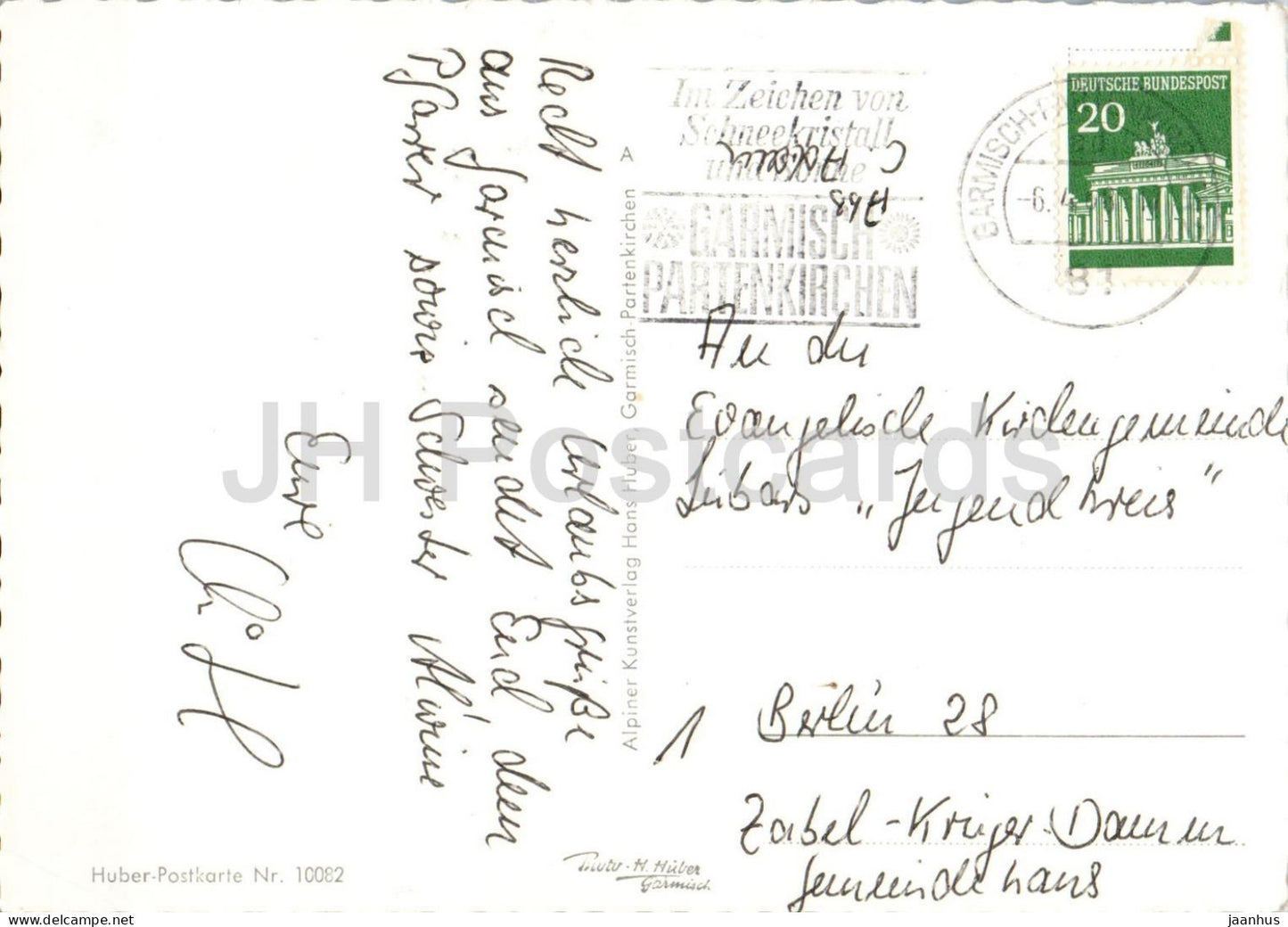 Zugspitzgipfel mit Munchner Haus - Zugspitze summit with Munich House - mountains - old postcard - Germany - used
