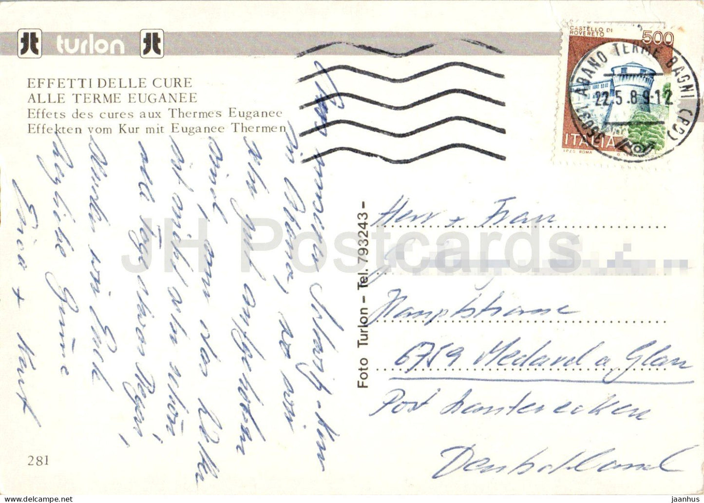 Effetti delle Cure - Alle Terme Euganee - Before and after the treatments - humor - comics - spa - 1989 - Italy - used