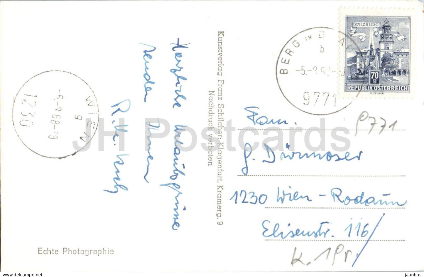 Berg im Drautal mit Jauken 2275 m - mountains - village - 1968 - Austria - used