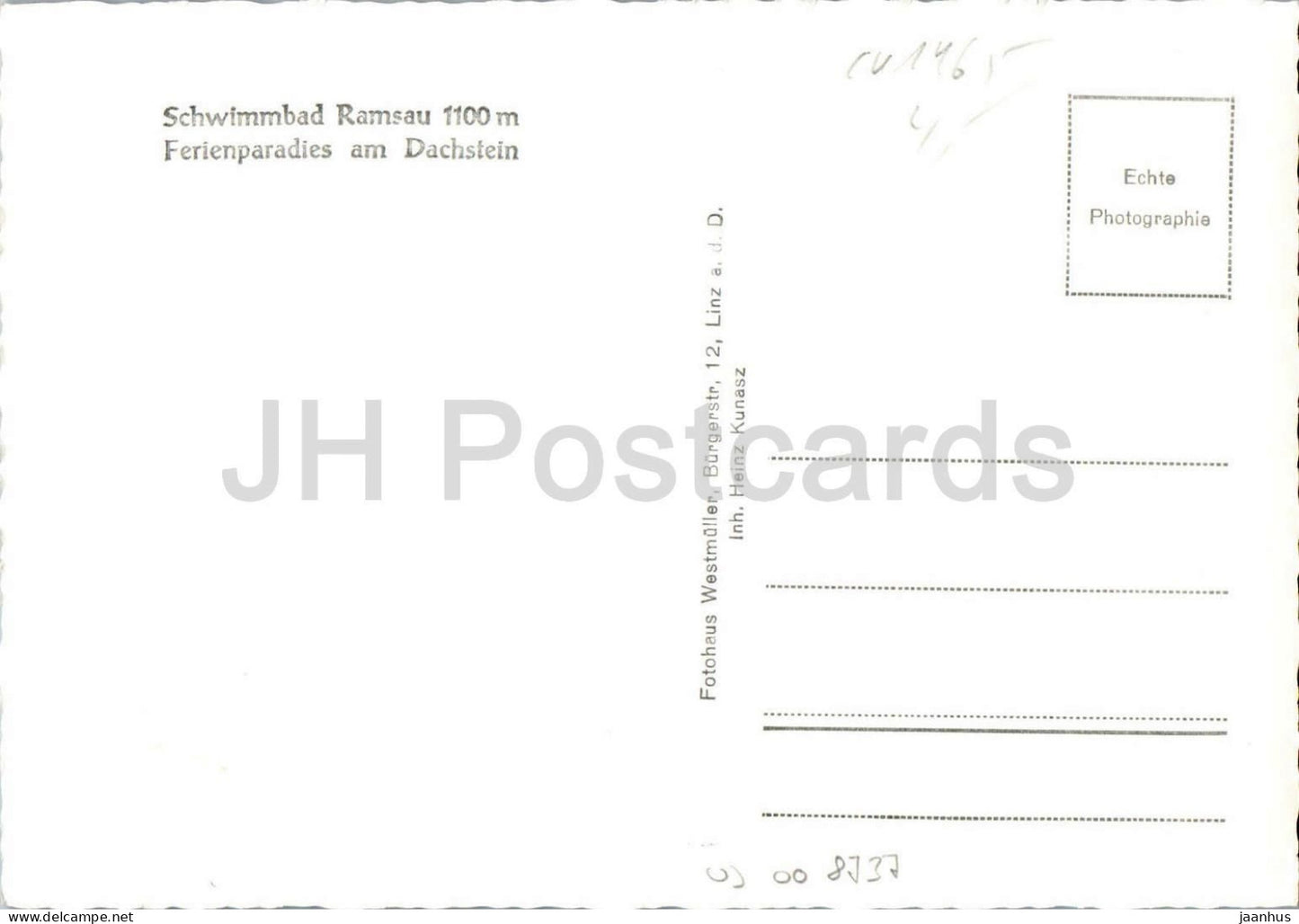Schwimmbad Ramsau 1100 m Ferienparadies am Dachstein - swimming pool - resort mountains -old postcard - Austria - unused
