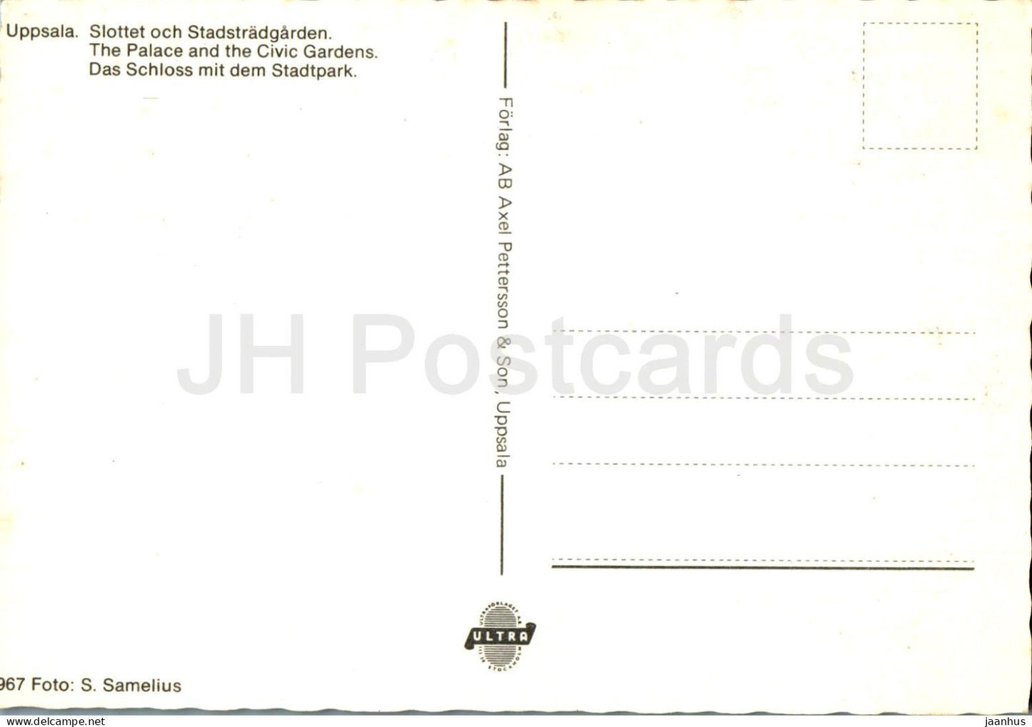 Uppsala - Slottet och Stadstradgarden - garden - castle - 967 - Sweden - unused